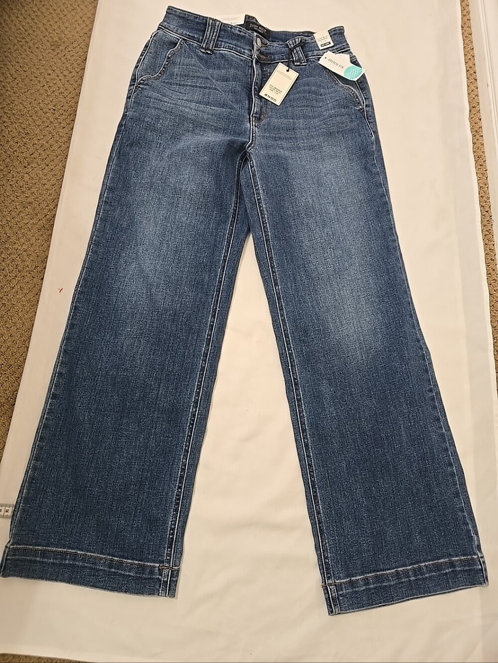Judy Blue Denim Straight Leg Jeans in Medium Blue Wash - Picture 7 of 9